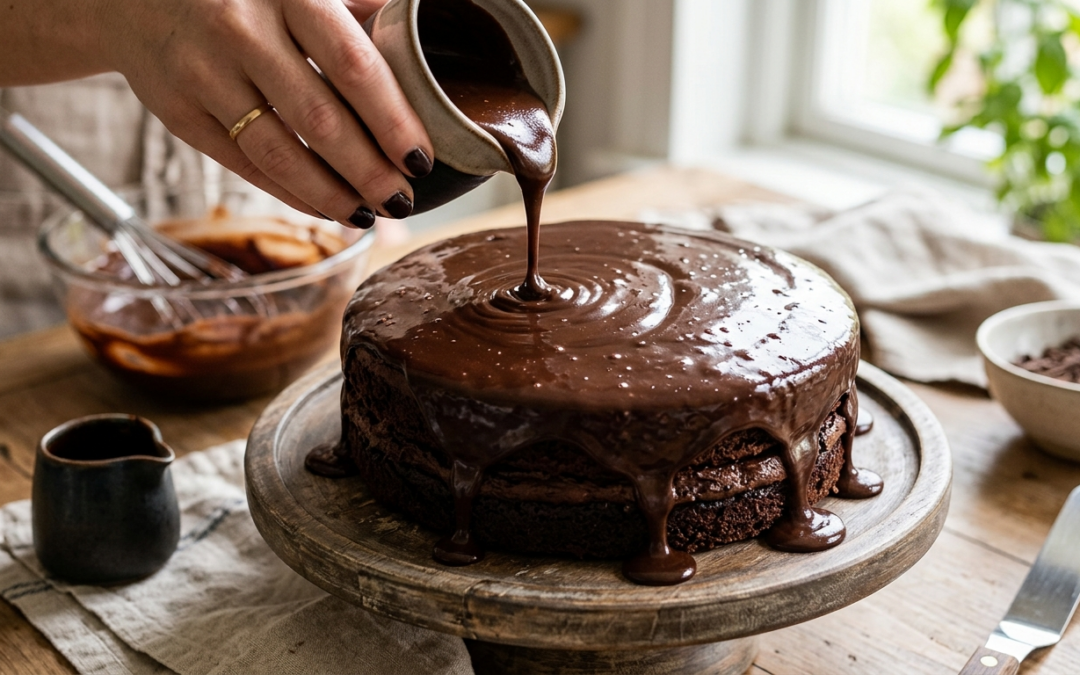 Chef Jamie’s Decadent Chocolate Ganache cake